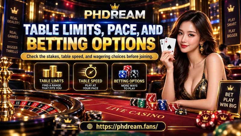 Table Limits, Pace, and Betting Options